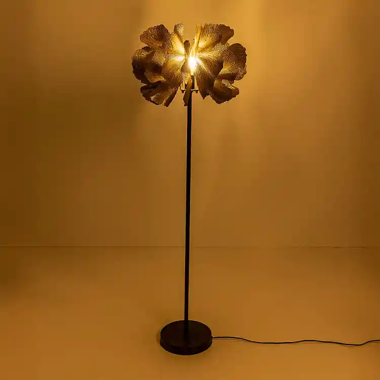 LIBERTA BLOSSOM ΦΩΤΙΣΤΙΚΟ ΕΠΙΔΑΠΕΔΙΟ 49x49x149cm ΜΕΤΑΛΛΟ BROWN GOLD ΜΑΥΡΟ