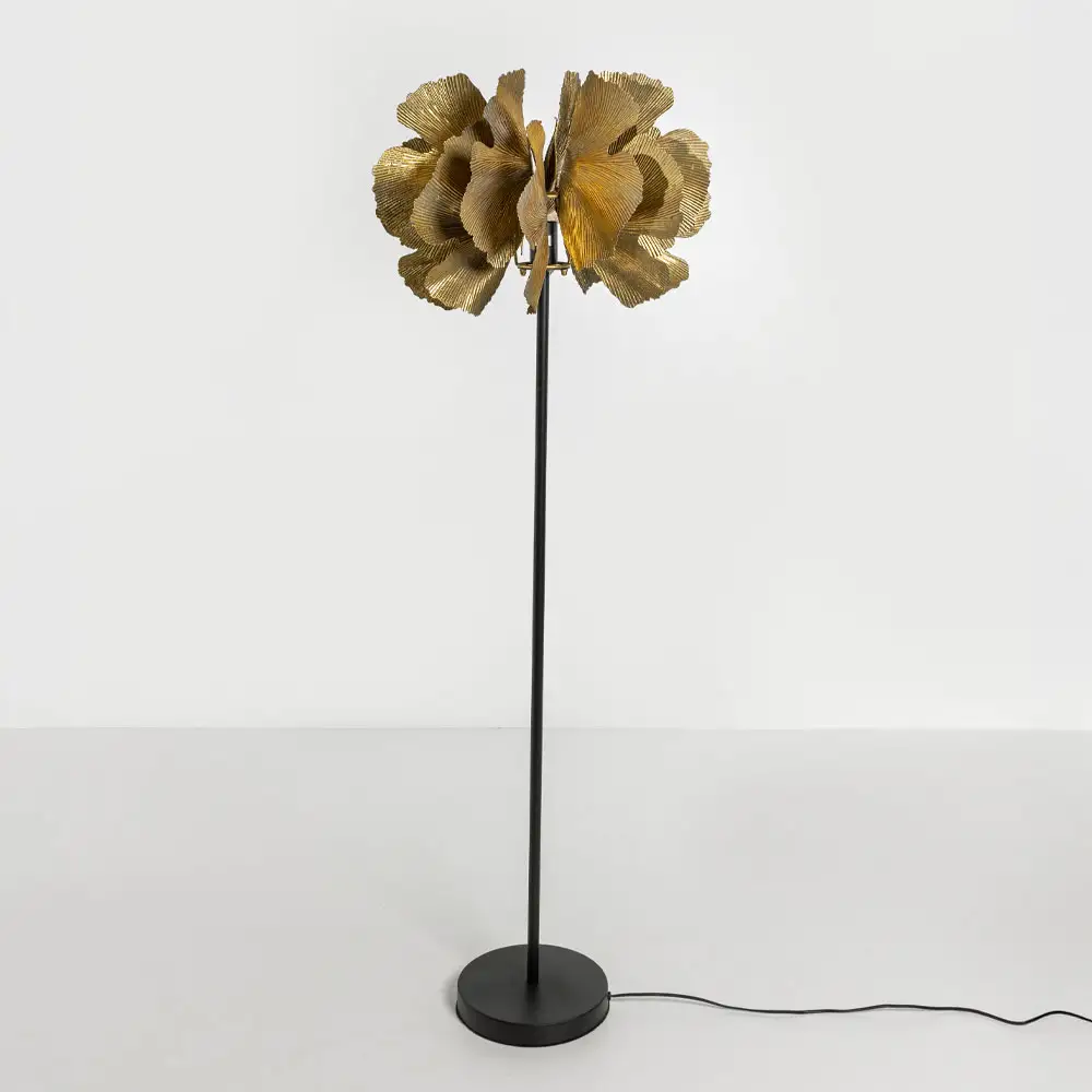 LIBERTA BLOSSOM ΦΩΤΙΣΤΙΚΟ ΕΠΙΔΑΠΕΔΙΟ 49x49x149cm ΜΕΤΑΛΛΟ BROWN GOLD ΜΑΥΡΟ