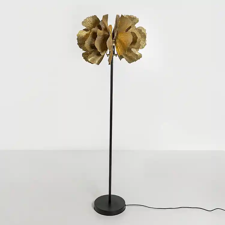 LIBERTA BLOSSOM ΦΩΤΙΣΤΙΚΟ ΕΠΙΔΑΠΕΔΙΟ 49x49x149cm ΜΕΤΑΛΛΟ BROWN GOLD ΜΑΥΡΟ