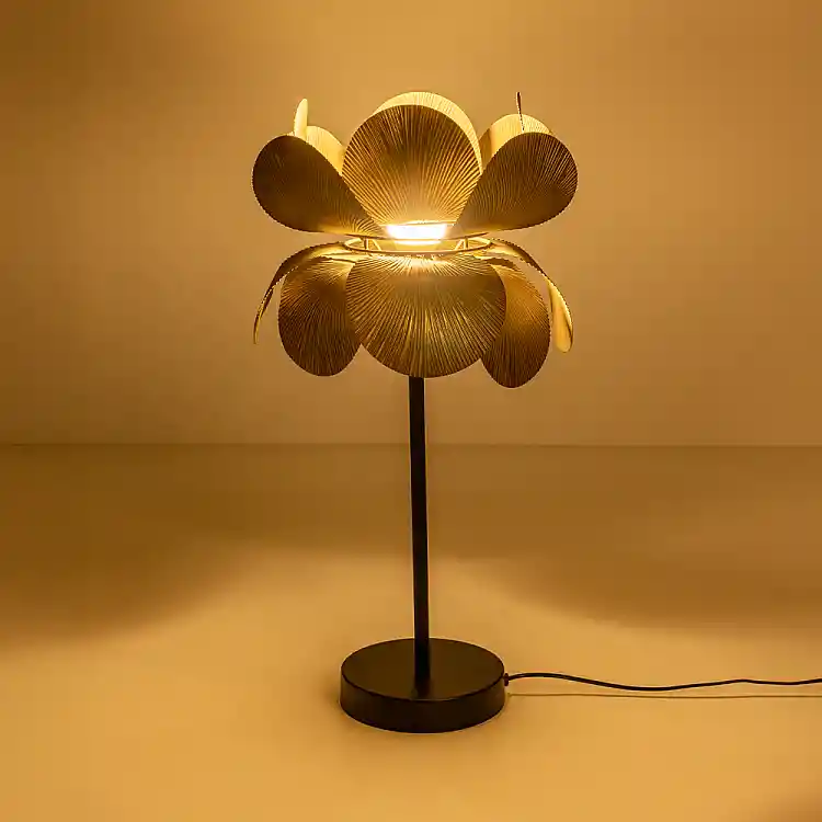 LIBERTA BLOSSOM ΦΩΤΙΣΤΙΚΟ ΕΠΙΤΡΑΠΕΖΙΟ 26x26x55cm ΜΕΤΑΛΛΟ BROWN GOLD