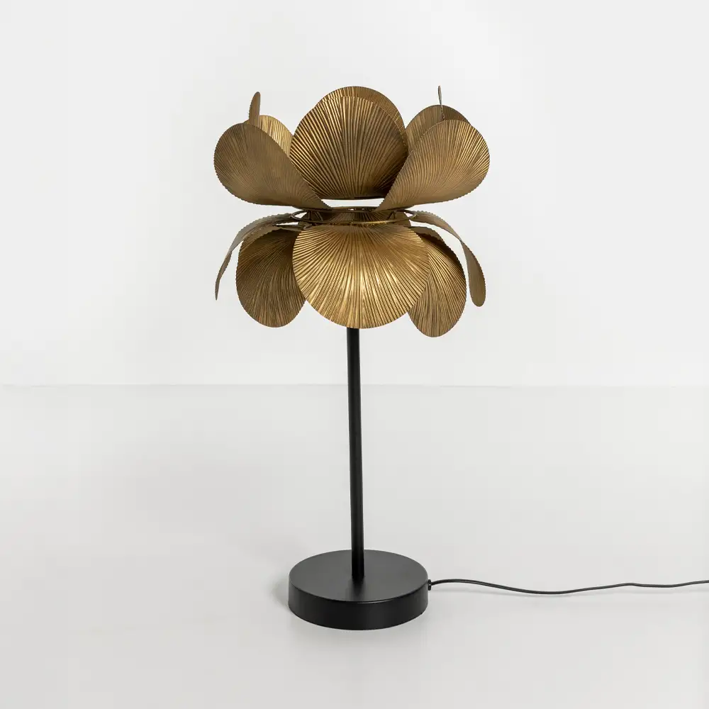 LIBERTA BLOSSOM ΦΩΤΙΣΤΙΚΟ ΕΠΙΤΡΑΠΕΖΙΟ 26x26x55cm ΜΕΤΑΛΛΟ BROWN GOLD