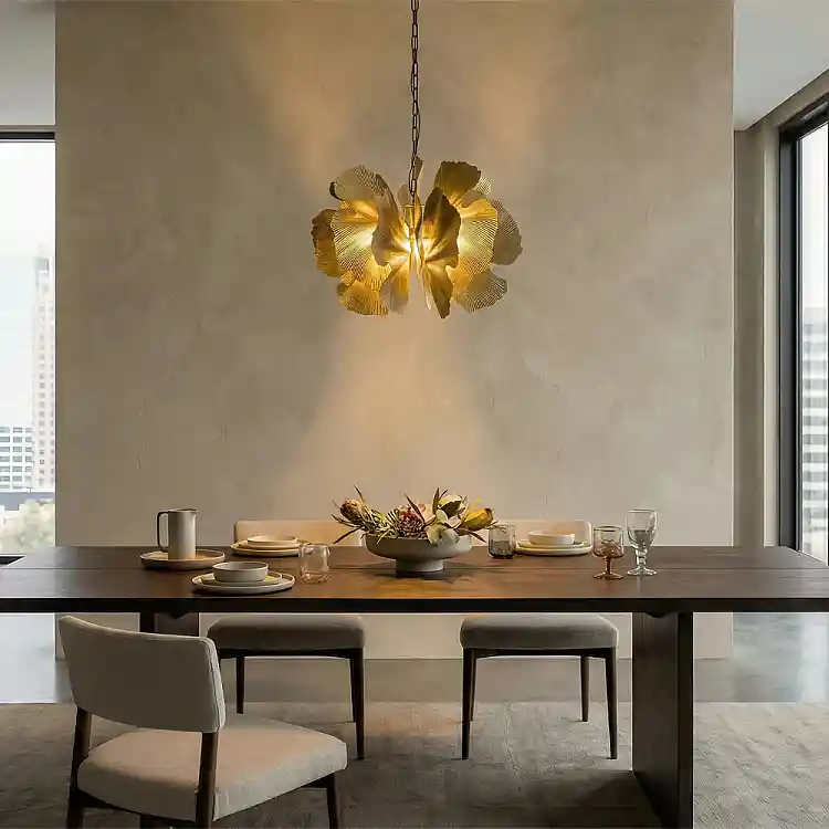 LIBERTA BLOSSOM ΦΩΤΙΣΤΙΚΟ ΚΡΕΜΑΣΤΟ 71x71x50cm ΜΕΤΑΛΛΟ BROWN GOLD
