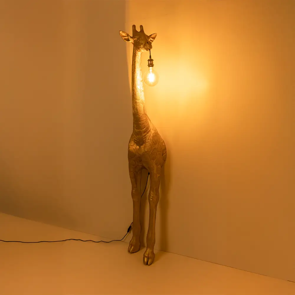 LIBERTA GIRAFE ΦΩΤΙΣΤΙΚΟ ΕΠΙΔΑΠΕΔΙΟ 42x35x196cm FIBERGLASS ΧΡΥΣΟ