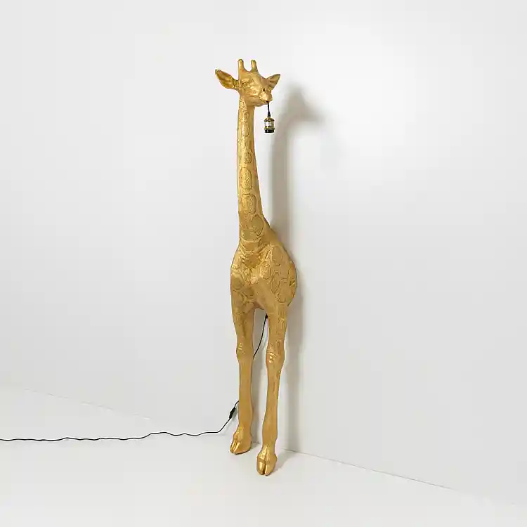 LIBERTA GIRAFE ΦΩΤΙΣΤΙΚΟ ΕΠΙΔΑΠΕΔΙΟ 42x35x196cm FIBERGLASS ΧΡΥΣΟ