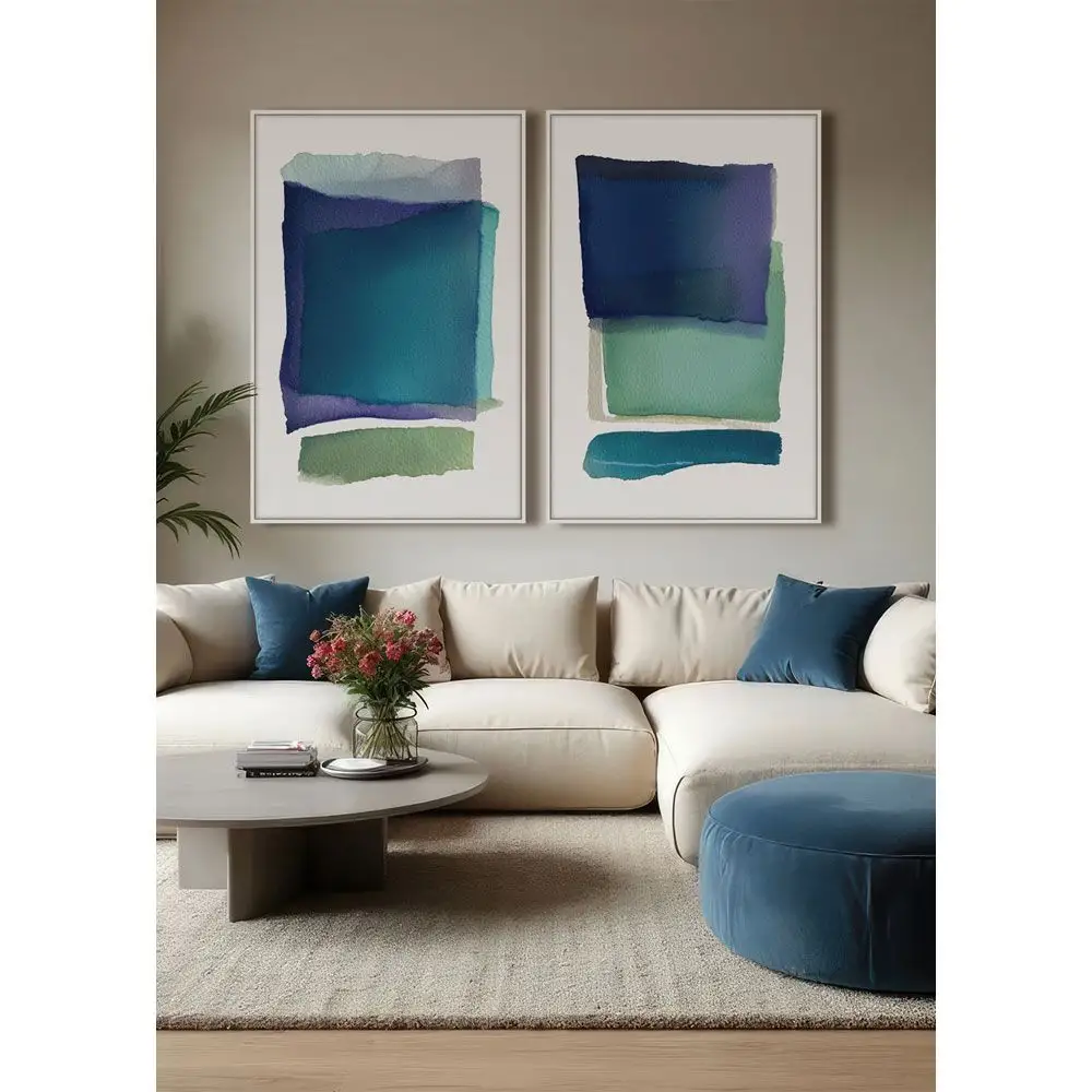 LIBERTA MOTIF MAR A ΠΙΝΑΚΑΣ ΔΙΑΚΟΣΜΗΤΙΚΟΣ ΜΕ ΚΟΡΝΙΖΑ 80x120x4cm ΚΑΜΒΑΣ ΠΟΛΥΧΡΩΜΟ ΞΥΛΟ ΑΣΠΡΟ