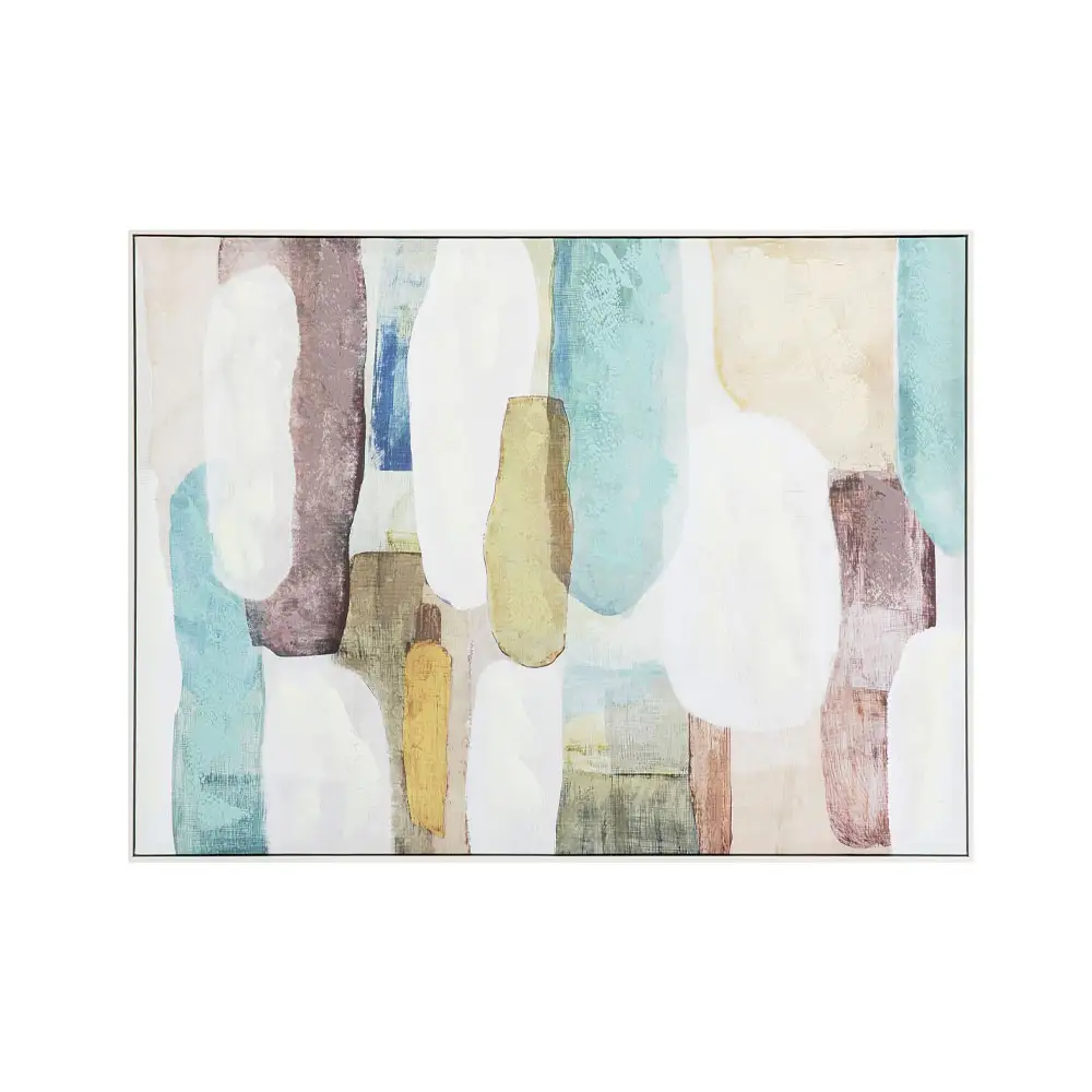 LIBERTA MINT AIR ΠΙΝΑΚΑΣ ΔΙΑΚΟΣΜΗΤΙΚΟΣ ΜΕ ΚΟΡΝΙΖΑ 90x120x4cm ΚΑΜΒΑΣ ΠΟΛΥΧΡΩΜΟ ΞΥΛΟ ΑΣΠΡΟ