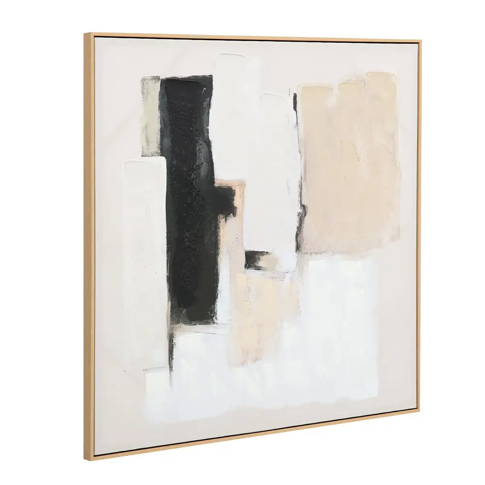 LIBERTA SANS FRONT ΠΙΝΑΚΑΣ ΔΙΑΚΟΣΜΗΤΙΚΟΣ ΜΕ ΚΟΡΝΙΖΑ 100x100x4cm ΚΑΜΒΑΣ ΜΠΕΖ ΛΕΥΚΟ ΜΑΥΡΟ ΞΥΛΟ ΦΥΣΙΚΟ