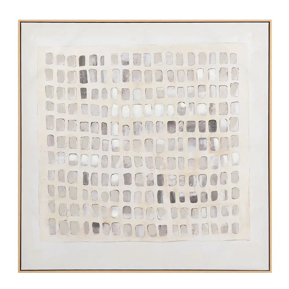 LIBERTA SIMPLICIT ΠΙΝΑΚΑΣ ΔΙΑΚΟΣΜΗΤΙΚΟΣ ΜΕ ΚΟΡΝΙΖΑ 100x100x4cm ΚΑΜΒΑΣ ΜΠΕΖ ΚΑΦΕ ΞΥΛΟ ΦΥΣΙΚΟ