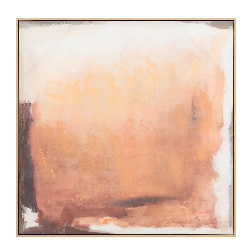 LIBERTA WARM ROOT ΠΙΝΑΚΑΣ ΔΙΑΚΟΣΜΗΤΙΚΟΣ ΜΕ ΚΟΡΝΙΖΑ 100x100x4cm ΚΑΜΒΑΣ TERRACOTTA ΜΠΕΖ ΚΑΦΕ ΞΥΛΟ ΦΥΣΙΚΟ