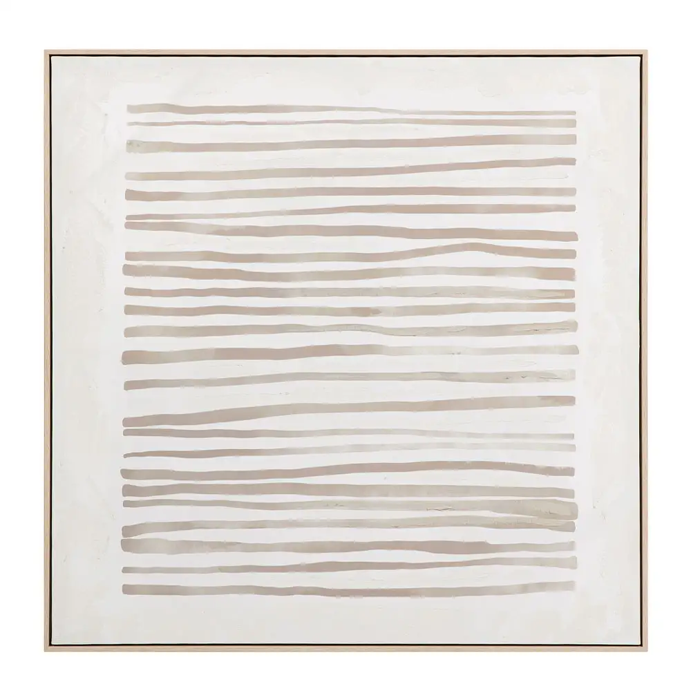 LIBERTA RAYA B ΠΙΝΑΚΑΣ ΔΙΑΚΟΣΜΗΤΙΚΟΣ ΜΕ ΚΟΡΝΙΖΑ 100x100x4cm ΚΑΜΒΑΣ ΜΠΕΖ ΚΑΦΕ ΞΥΛΟ ΦΥΣΙΚΟ