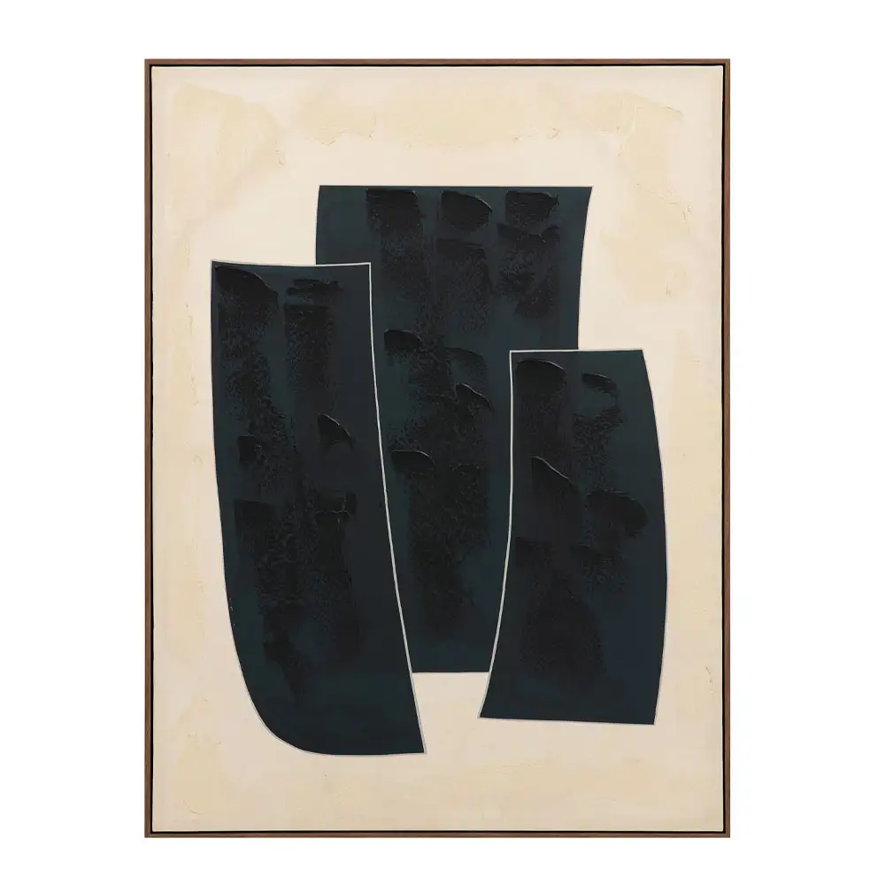 LIBERTA VISUELLE ΠΙΝΑΚΑΣ ΔΙΑΚΟΣΜΗΤΙΚΟΣ ΜΕ ΚΟΡΝΙΖΑ 90x120x4cm ΚΑΜΒΑΣ ΜΠΕΖ ΜΑΥΡΟ ΞΥΛΟ ΦΥΣΙΚΟ