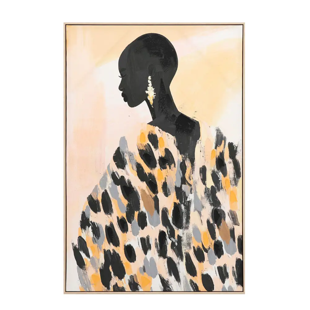 LIBERTA VOIX NOIRE ΠΙΝΑΚΑΣ ΔΙΑΚΟΣΜΗΤΙΚΟΣ ΜΕ ΚΟΡΝΙΖΑ 80x120x4cm ΚΑΜΒΑΣ ΠΟΛΥΧΡΩΜΟ ΞΥΛΟ ΦΥΣΙΚΟ