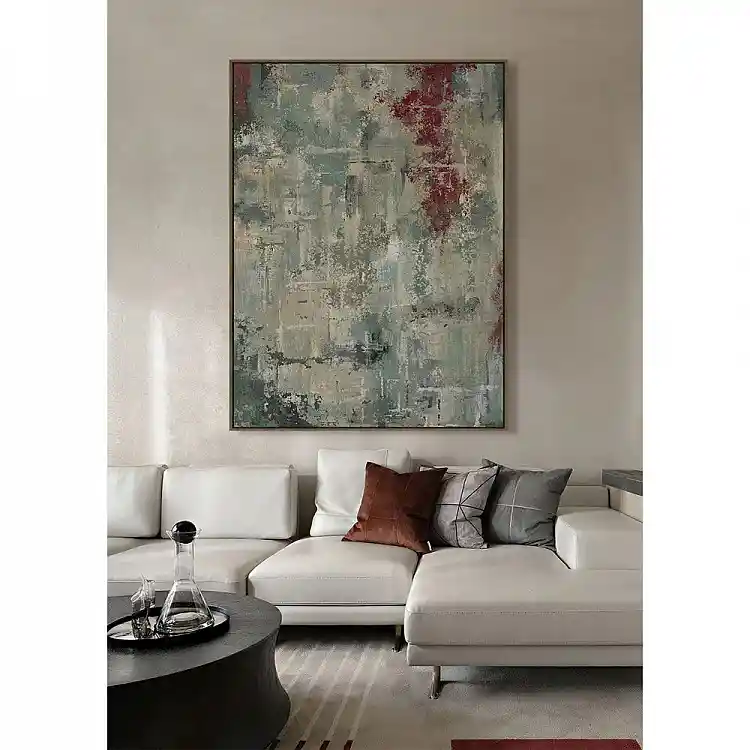 LIBERTA ASTRATTO ΠΙΝΑΚΑΣ ΔΙΑΚΟΣΜΗΤΙΚΟΣ ΜΕ ΚΟΡΝΙΖΑ 90x120x4cm ΚΑΜΒΑΣ ΠΟΛΥΧΡΩΜΟ ΞΥΛΟ ΦΥΣΙΚΟ
