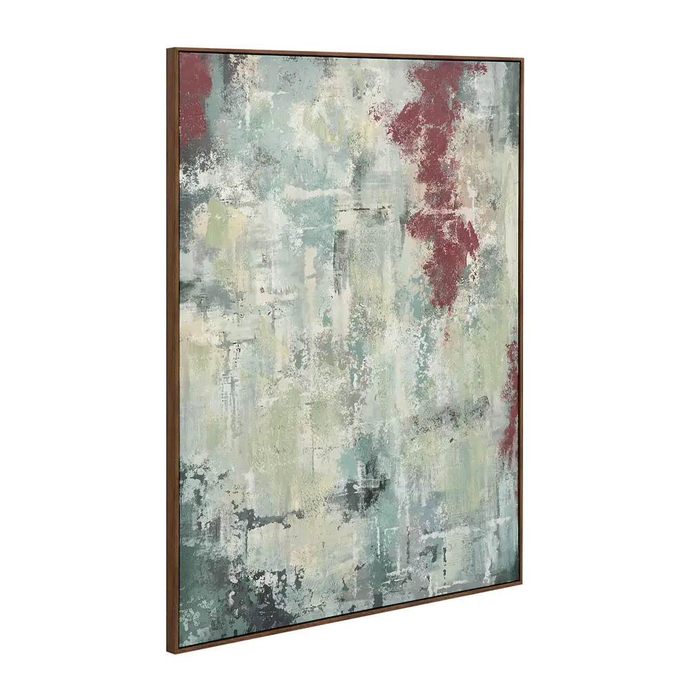 LIBERTA ASTRATTO ΠΙΝΑΚΑΣ ΔΙΑΚΟΣΜΗΤΙΚΟΣ ΜΕ ΚΟΡΝΙΖΑ 90x120x4cm ΚΑΜΒΑΣ ΠΟΛΥΧΡΩΜΟ ΞΥΛΟ ΦΥΣΙΚΟ