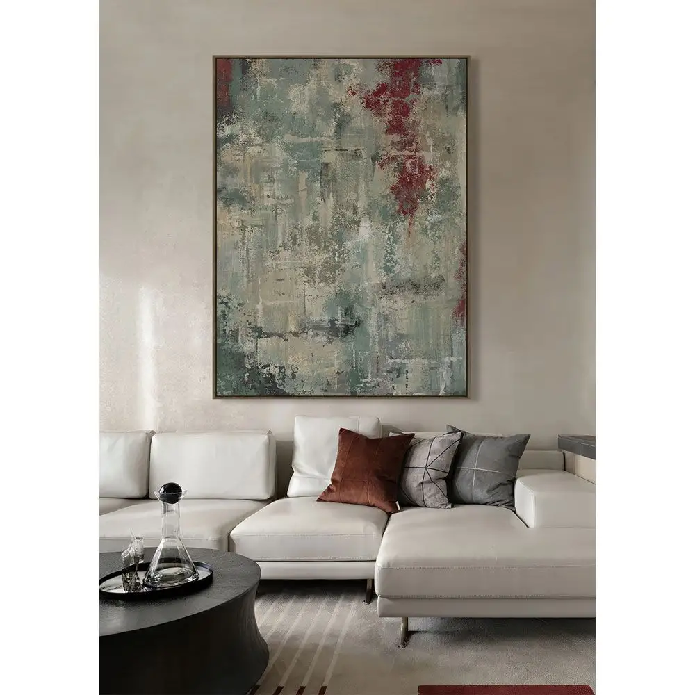 LIBERTA ASTRATTO ΠΙΝΑΚΑΣ ΔΙΑΚΟΣΜΗΤΙΚΟΣ ΜΕ ΚΟΡΝΙΖΑ 90x120x4cm ΚΑΜΒΑΣ ΠΟΛΥΧΡΩΜΟ ΞΥΛΟ ΦΥΣΙΚΟ