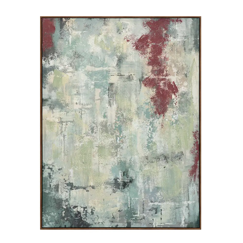 LIBERTA ASTRATTO ΠΙΝΑΚΑΣ ΔΙΑΚΟΣΜΗΤΙΚΟΣ ΜΕ ΚΟΡΝΙΖΑ 90x120x4cm ΚΑΜΒΑΣ ΠΟΛΥΧΡΩΜΟ ΞΥΛΟ ΦΥΣΙΚΟ