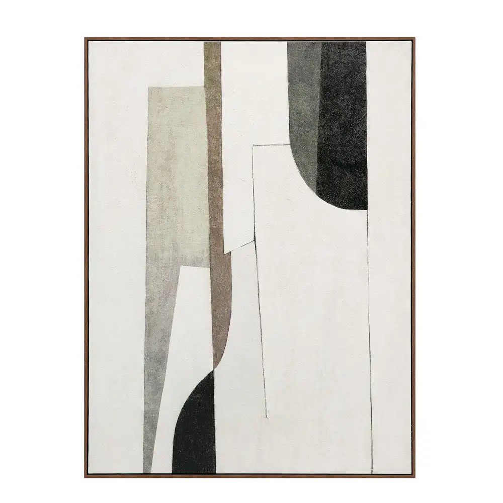 LIBERTA LINEAR ΠΙΝΑΚΑΣ ΔΙΑΚΟΣΜΗΤΙΚΟΣ ΜΕ ΚΟΡΝΙΖΑ 90x120x4cm ΚΑΜΒΑΣ ΜΠΕΖ ΓΚΡΙ ΜΑΥΡΟ ΞΥΛΟ ΦΥΣΙΚΟ