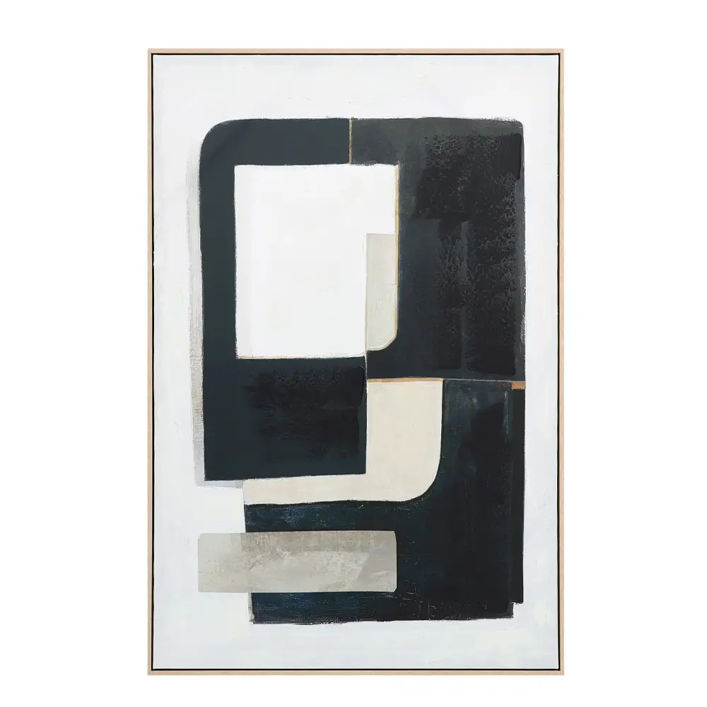 LIBERTA DEL SIL ΠΙΝΑΚΑΣ ΔΙΑΚΟΣΜΗΤΙΚΟΣ ΜΕ ΚΟΡΝΙΖΑ 80x120x4cm ΚΑΜΒΑΣ ΜΑΥΡΟ ΓΚΡΙ ΜΠΕΖ ΞΥΛΟ ΦΥΣΙΚΟ