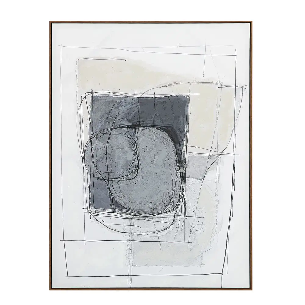 LIBERTA WOMB BEAUTY ΠΙΝΑΚΑΣ ΔΙΑΚΟΣΜΗΤΙΚΟΣ ΜΕ ΚΟΡΝΙΖΑ 90x120x4cm ΚΑΜΒΑΣ ΜΠΛΕ ΣΚΟΥΡΟ ΓΚΡΙ ΜΠΕΖ ΞΥΛΟ ΦΥΣΙΚΟ