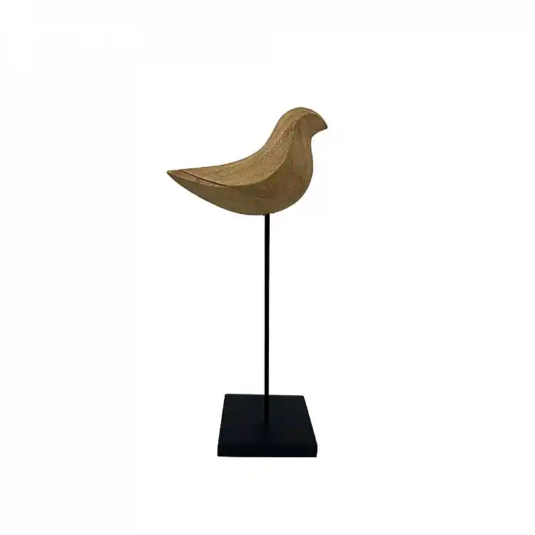 LIBERTA BIRD S ΔΙΑΚΟΣΜΗΤΙΚΟ ΠΟΥΛΙ 13x8x27cm POLYRESIN ΦΥΣΙΚΟ ΜΑΥΡΟ ΜΕΤΑΛΛΟ