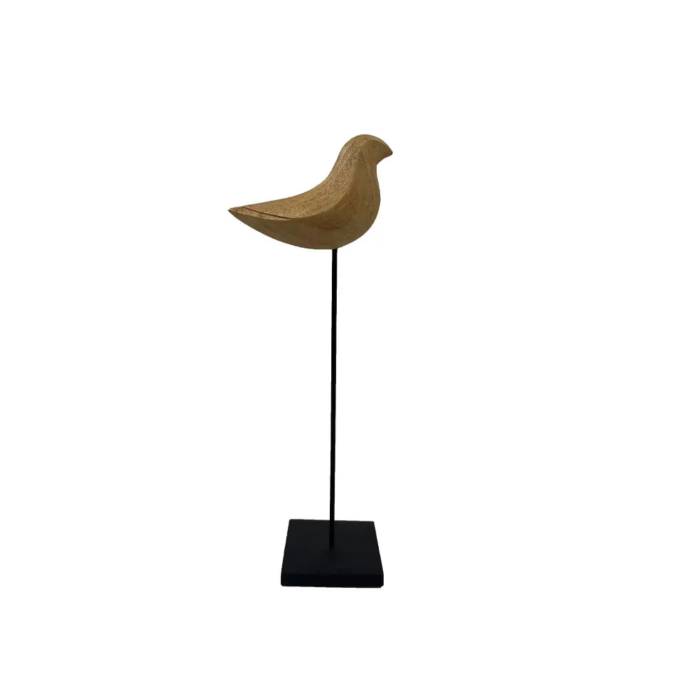 LIBERTA BIRD L ΔΙΑΚΟΣΜΗΤΙΚΟ ΠΟΥΛΙ 12.5x7.5x34cm POLYRESIN ΦΥΣΙΚΟ ΜΑΥΡΟ ΜΕΤΑΛΛΟ