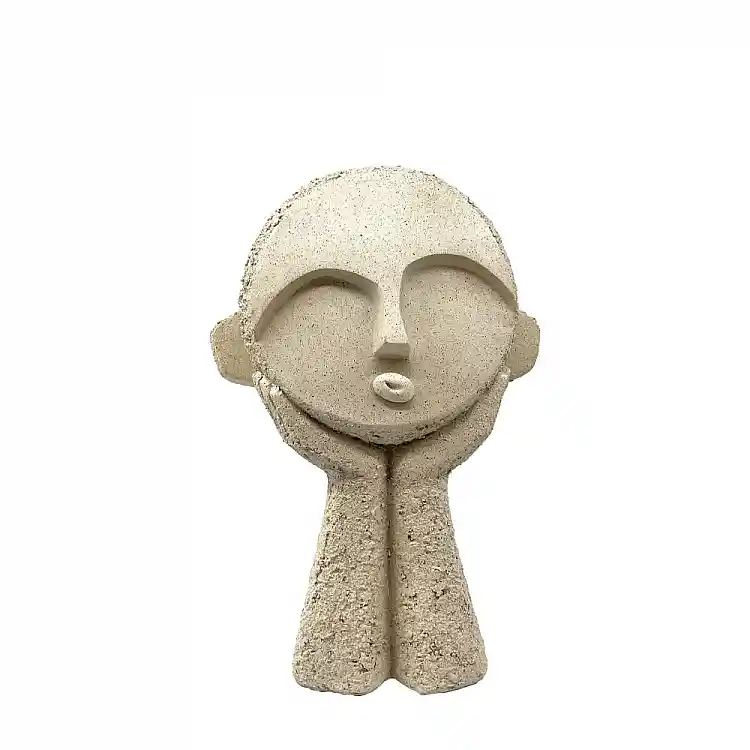 LIBERTA MOOD 1 ΔΙΑΚΟΣΜΗΤΙΚΟ ΠΡΟΣΩΠΟ 19x14x27cm POLYRESIN ΜΠΕΖ