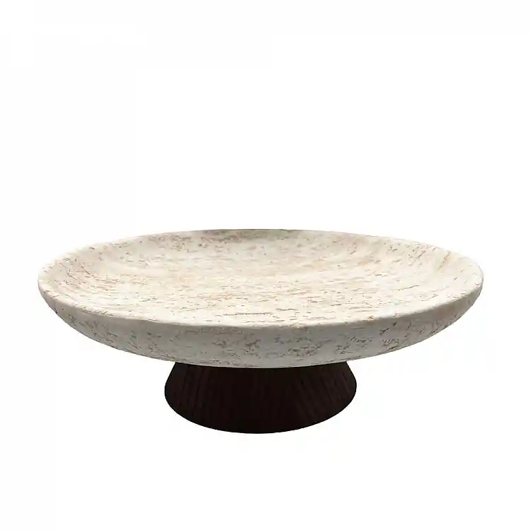 LIBERTA TRAVERTINO ΔΙΣΚΟΣ ΔΙΑΚΟΣΜΗΣΗΣ 30x30x10cm POLYRESIN STONE ΚΑΦΕ ΣΚΟΥΡΟ