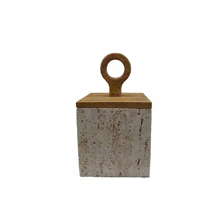 LIBERTA COPPER A ΚΟΥΤΙ ΑΠΟΘΗΚΕΥΣΗΣ 12x12x21cm POLYRESIN STONE ΦΥΣΙΚΟ