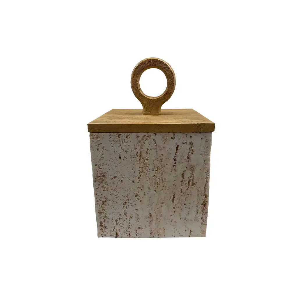 LIBERTA COPPER B ΚΟΥΤΙ ΑΠΟΘΗΚΕΥΣΗΣ 15x15x24cm POLYRESIN STONE ΦΥΣΙΚΟ