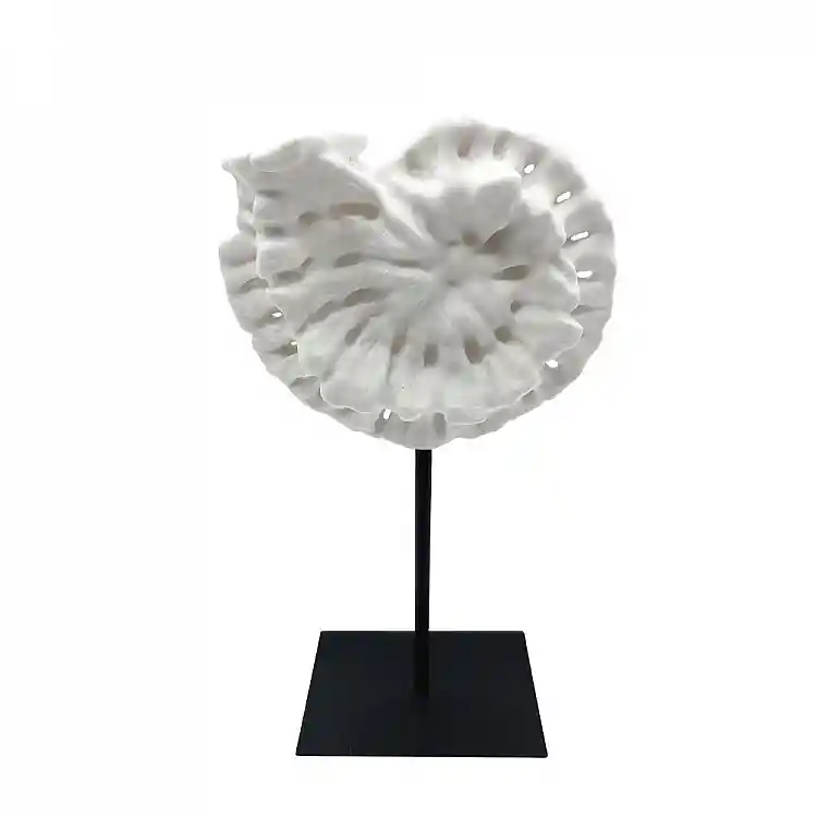 LIBERTA SHELL ΔΙΑΚΟΣΜΗΤΙΚΟ ΚΟΧΥΛΙ 20x11x36cm POLYRESIN ΑΣΠΡΟ ΜΑΥΡΟ ΜΕΤΑΛΛΟ
