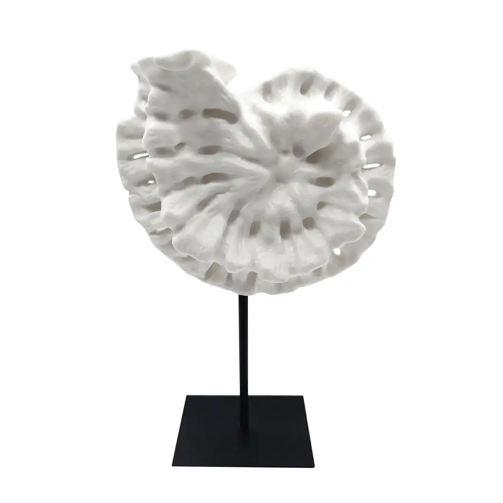 LIBERTA SHELL ΔΙΑΚΟΣΜΗΤΙΚΟ ΚΟΧΥΛΙ 25x12x41cm POLYRESIN ΑΣΠΡΟ ΜΑΥΡΟ ΜΕΤΑΛΛΟ