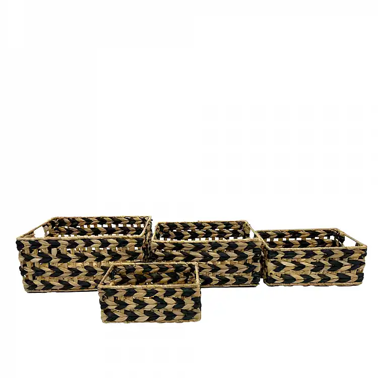LIBERTA ROMVUS ΚΑΛΑΘΙ SET 4ΤΜΧ 36x28x17cm ΥΑΚΙΝΘΟΣ ΦΥΣΙΚΟ ΜΑΥΡΟ