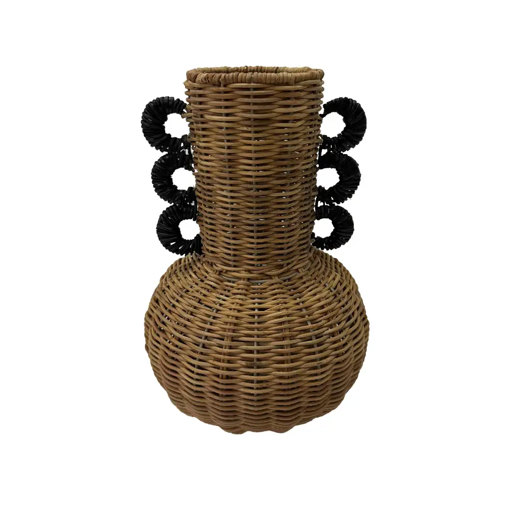 LIBERTA ARUNDO ΒΑΖΟ 24x24x35cm RATTAN ΦΥΣΙΚΟ ΦΥΣΙΚΟ ΜΑΥΡΟ