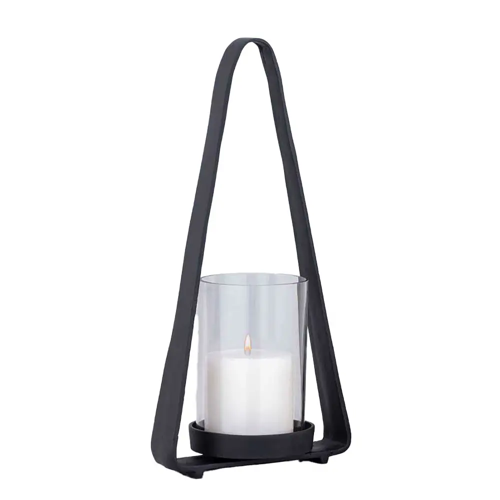 LIBERTA LUMINOUS ΦΑΝΑΡΙ 49x14x23cm ΑΛΟΥΜΙΝΙΟ ΜΑΥΡΟ ΓΥΑΛΙ