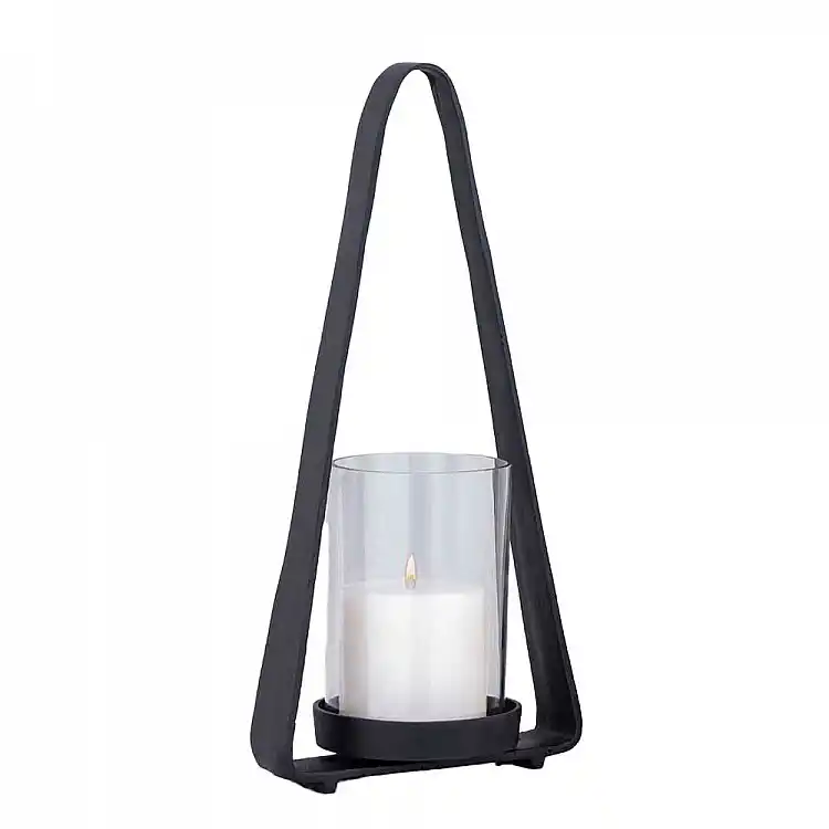 LIBERTA LUMINOUS ΦΑΝΑΡΙ 49x14x23cm ΑΛΟΥΜΙΝΙΟ ΜΑΥΡΟ ΓΥΑΛΙ