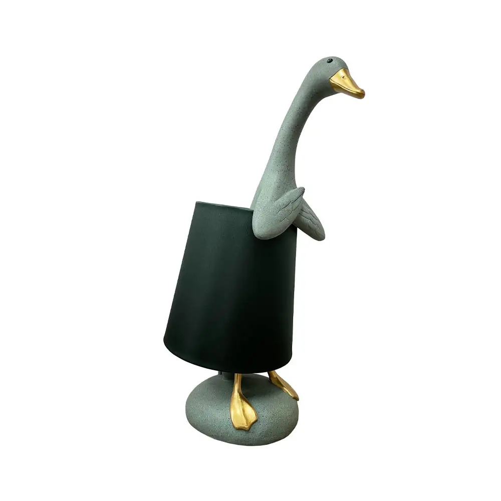 LIBERTA QUACK A ΦΩΤΙΣΤΙΚΟ ΕΠΙΤΡΑΠΕΖΙΟ 37x23x57.5cm POLYRESIN ΜΕΝΤΑ ΧΡΥΣΟ ΥΦΑΣΜΑ ΠΡΑΣΙΝΟ ΣΚΟΥΡΟ