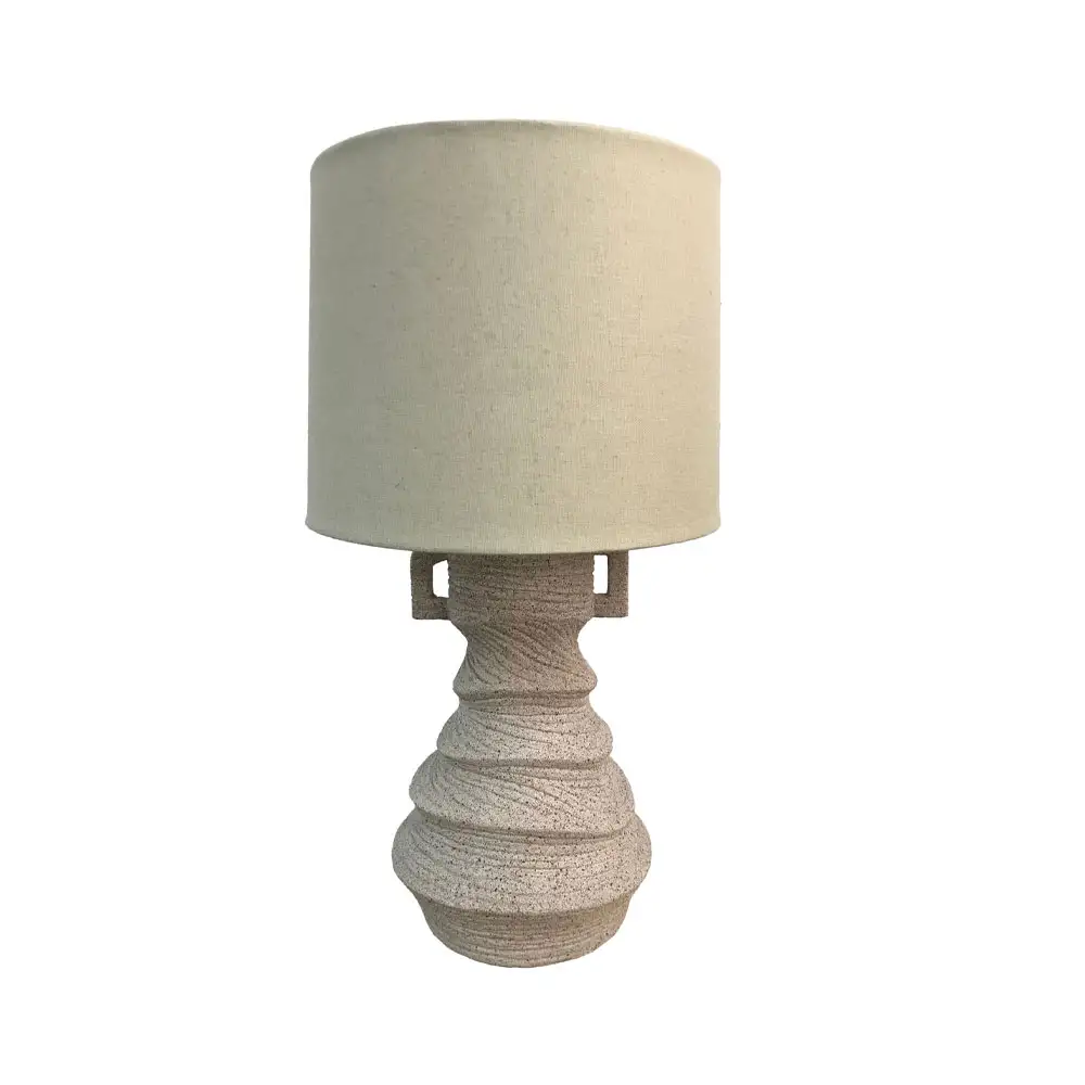 LIBERTA GRAVEΕ ΦΩΤΙΣΤΙΚΟ ΕΠΙΤΡΑΠΕΖΙΟ 26x26x44.5cm POLYRESIN OFF WHITE ΥΦΑΣΜΑ ΛΕΥΚΟ