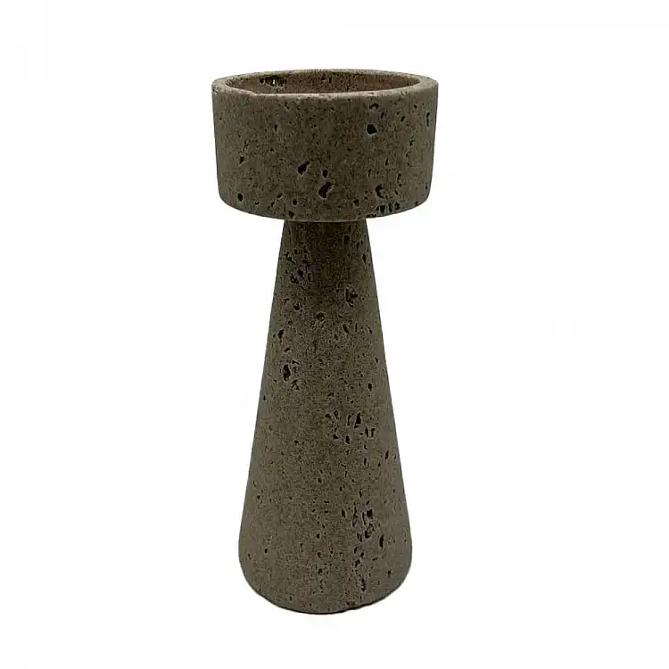 LIBERTA LITO ΚΗΡΟΠΗΓΙΟ 10x10x25cm POLYRESIN STONE ΜΠΕΖ