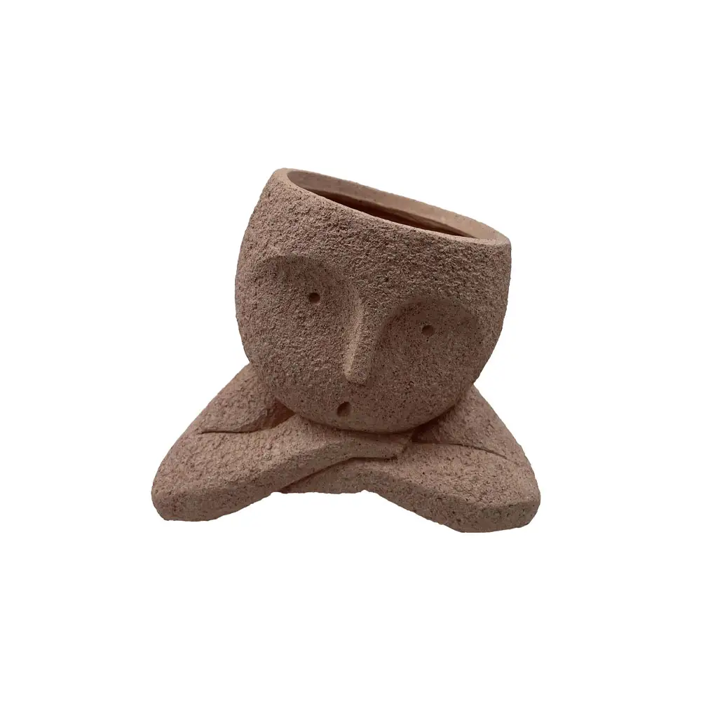 LIBERTA POLYFACE ΒΑΖΟ 18x13x15cm POLYRESIN TERRACOTTA