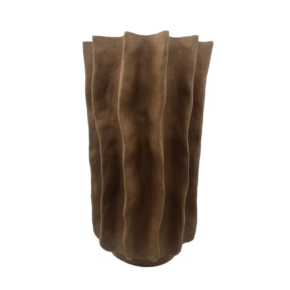 LIBERTA FOLDA ΒΑΖΟ 22x22x38cm POLYRESIN ΚΑΦΕ ΣΚΟΥΡΟ