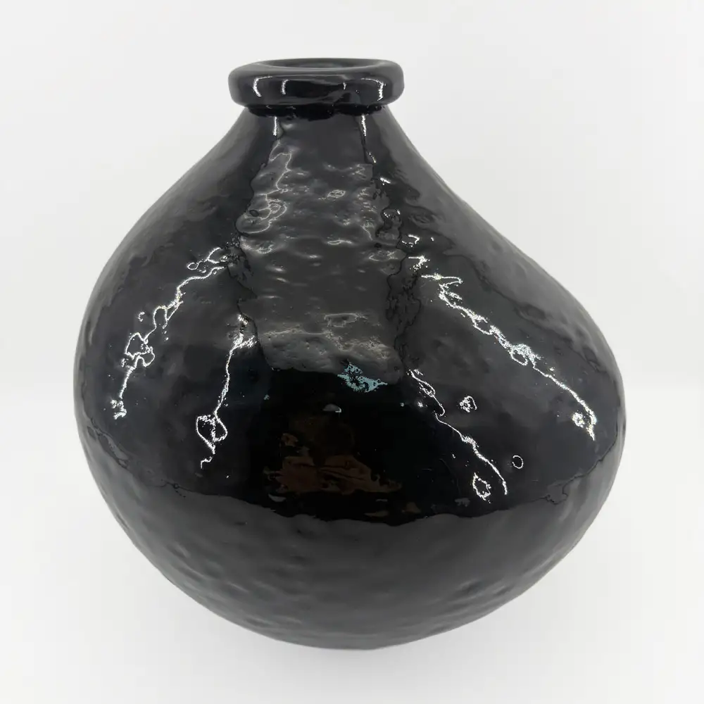 LIBERTA BOCAL ΒΑΖΟ 25x25x25cm ΓΥΑΛΙ ΜΑΥΡΟ