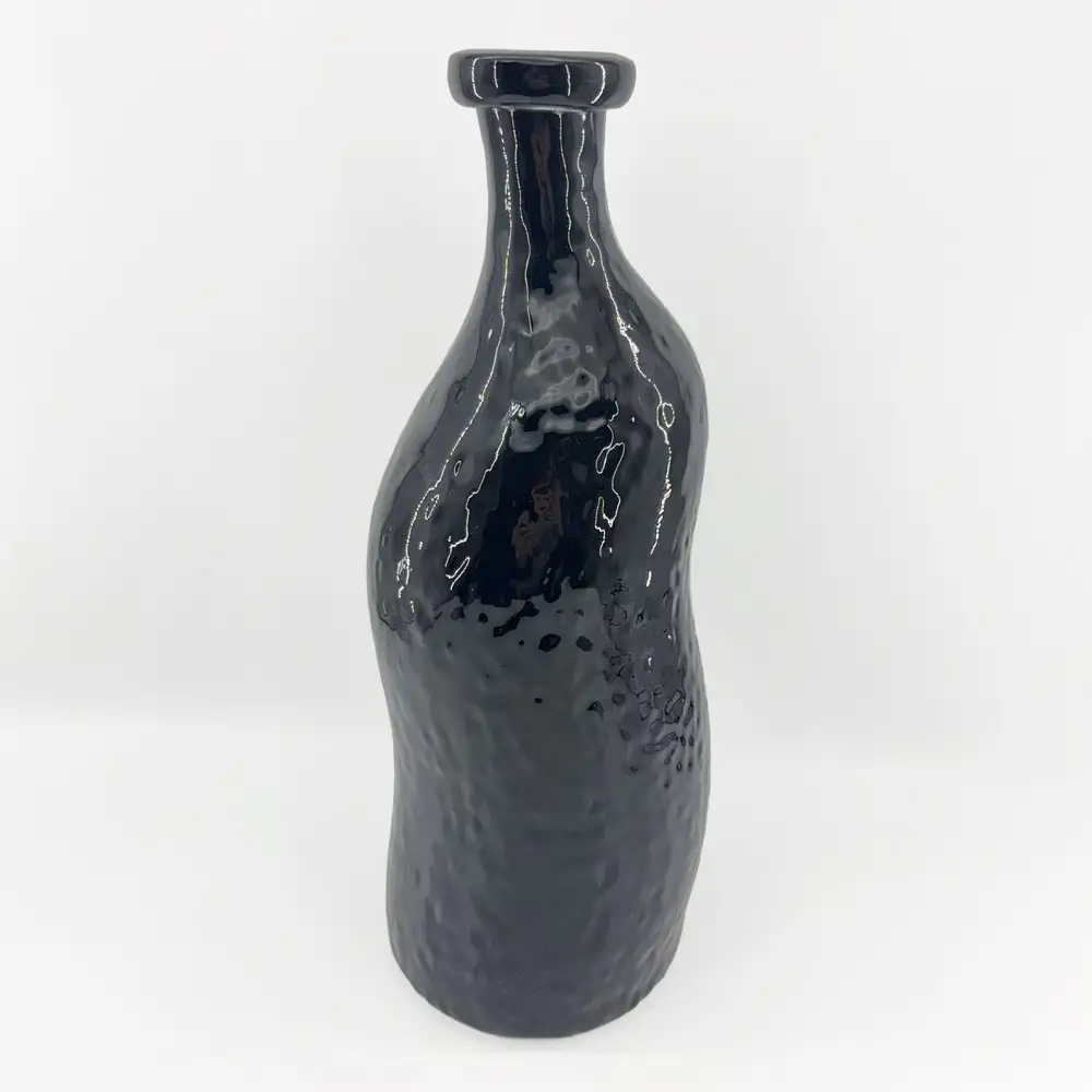 LIBERTA ROMAIN ΒΑΖΟ 15.5x15.5x40cm ΓΥΑΛΙ ΜΑΥΡΟ