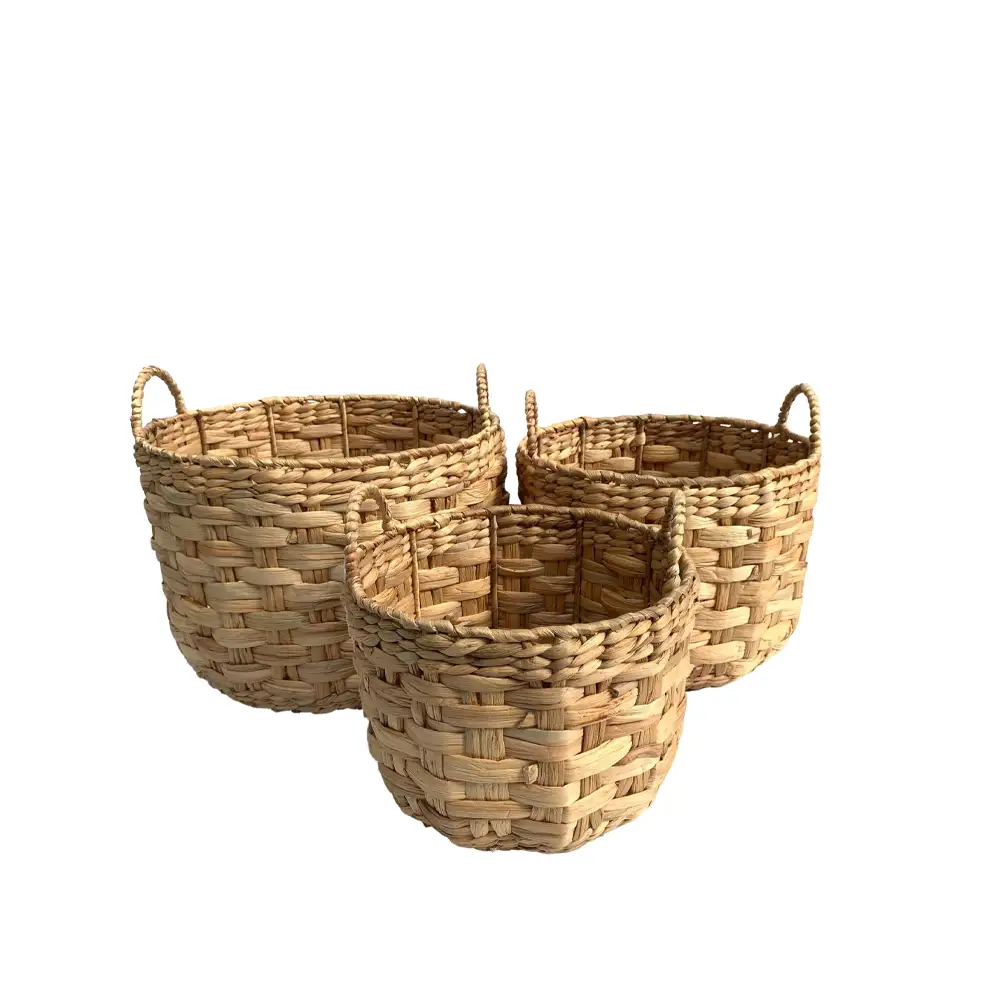 LIBERTA PANIER ΚΑΛΑΘΙ ΥΑΚΙΝΘΟΥ SET 3ΤΜΧ 38x38x34cm ΥΑΚΙΝΘΟΣ ΦΥΣΙΚΟ ΑΣΠΡΟ