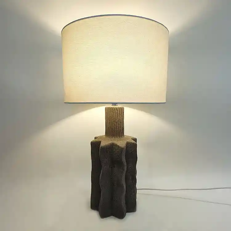 LIBERTA EGLI ΦΩΤΙΣΤΙΚΟ ΕΠΙΤΡΑΠΕΖΙΟ 32x32x56cm ΚΕΡΑΜΙΚΟ ΓΚΡΙ ΣΚΟΥΡΟ ΛΙΝΟ ΛΕΥΚΟ