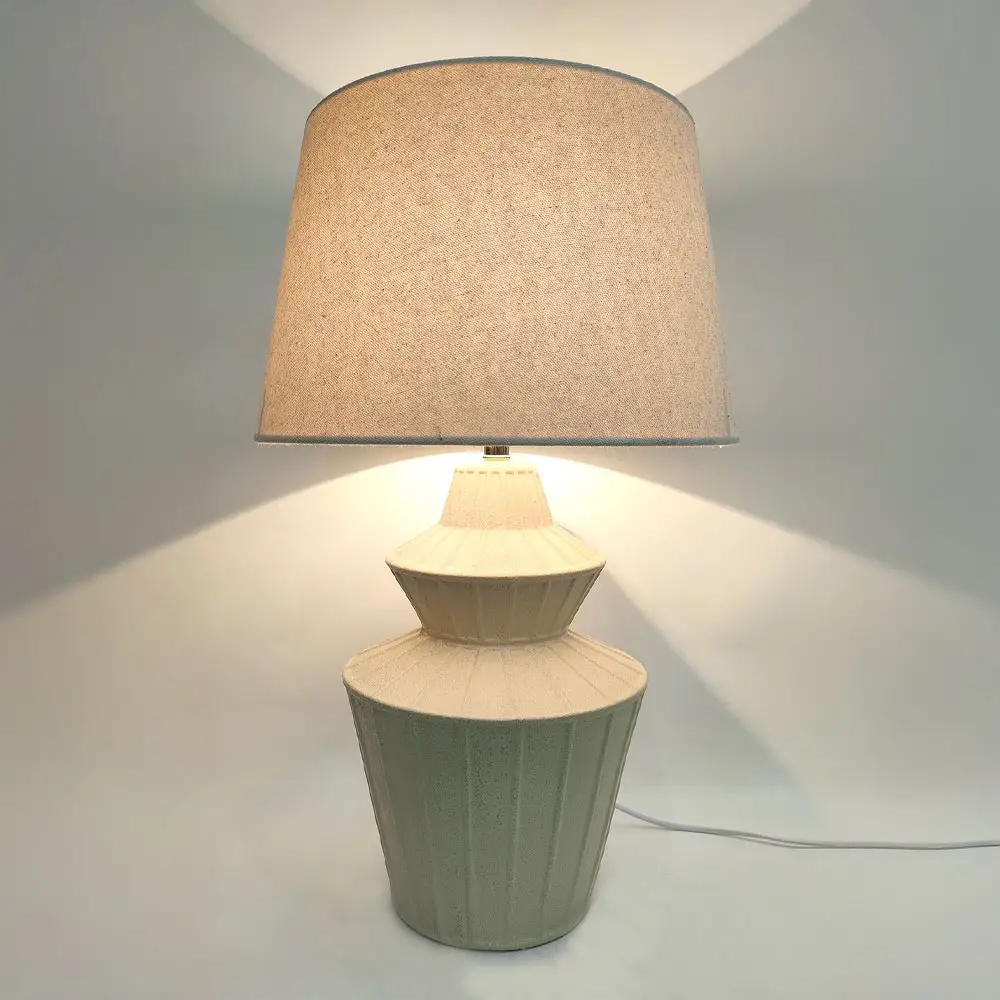 LIBERTA ELYSIA ΦΩΤΙΣΤΙΚΟ ΕΠΙΤΡΑΠΕΖΙΟ 35x35x58cm ΚΕΡΑΜΙΚΟ ΜΠΕΖ ΛΙΝΟ ΜΠΕΖ