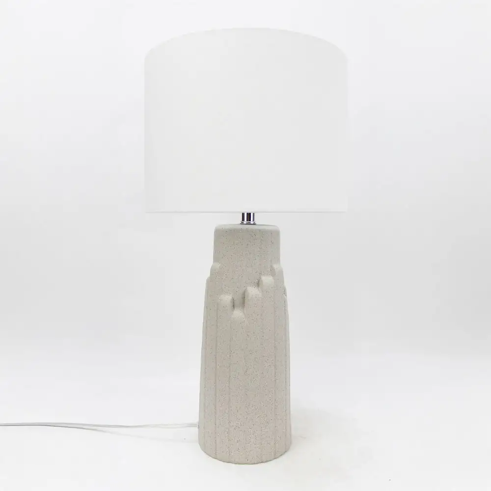 LIBERTA TEKTON ΦΩΤΙΣΤΙΚΟ ΕΠΙΤΡΑΠΕΖΙΟ 25x25x50cm ΚΕΡΑΜΙΚΟ ΓΚΡΙ ΛΙΝΟ ΛΕΥΚΟ