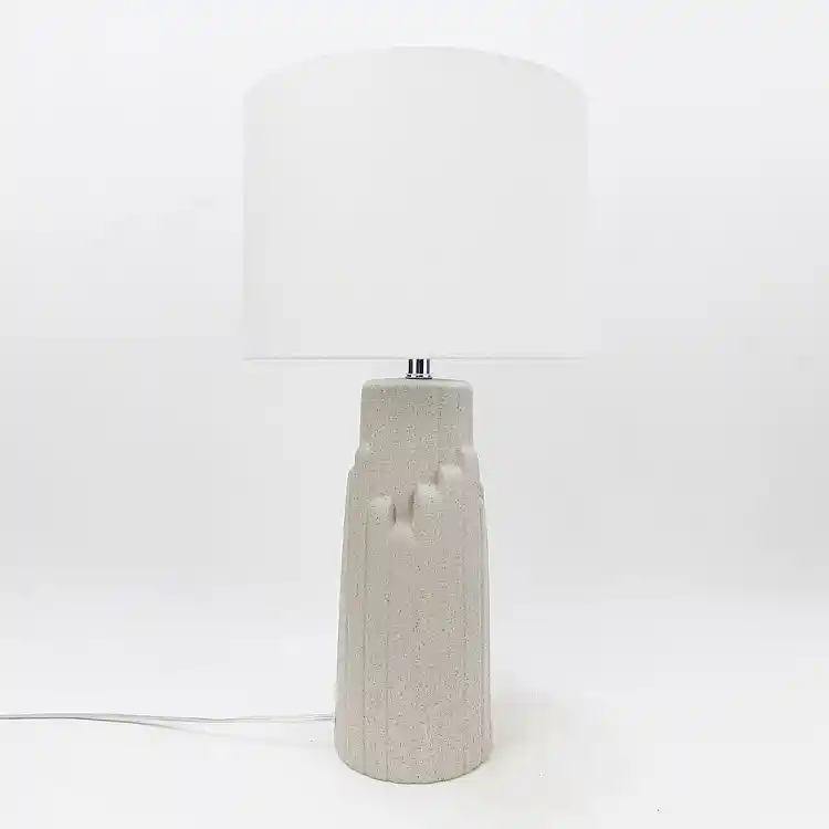 LIBERTA TEKTON ΦΩΤΙΣΤΙΚΟ ΕΠΙΤΡΑΠΕΖΙΟ 25x25x50cm ΚΕΡΑΜΙΚΟ ΓΚΡΙ ΛΙΝΟ ΛΕΥΚΟ