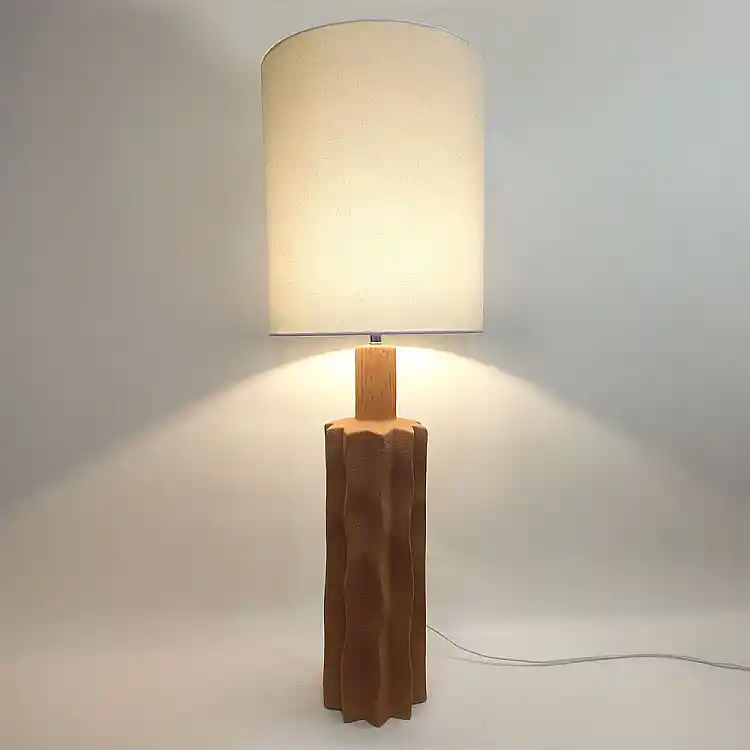 LIBERTA EGLI ΦΩΤΙΣΤΙΚΟ ΕΠΙΤΡΑΠΕΖΙΟ 34x34x100cm ΚΕΡΑΜΙΚΟ TERRACOTTA ΛΙΝΟ ΛΕΥΚΟ
