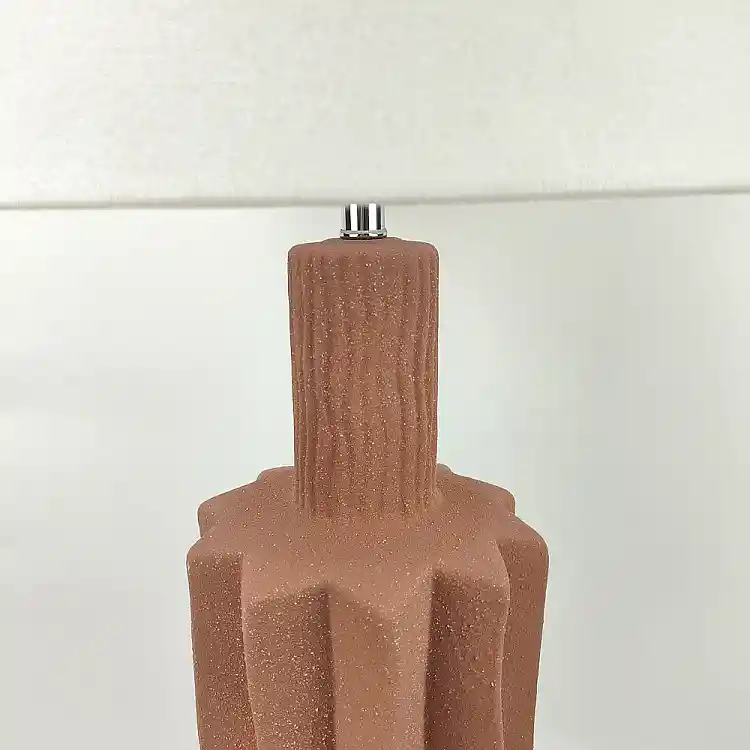 LIBERTA EGLI ΦΩΤΙΣΤΙΚΟ ΕΠΙΤΡΑΠΕΖΙΟ 34x34x100cm ΚΕΡΑΜΙΚΟ TERRACOTTA ΛΙΝΟ ΛΕΥΚΟ