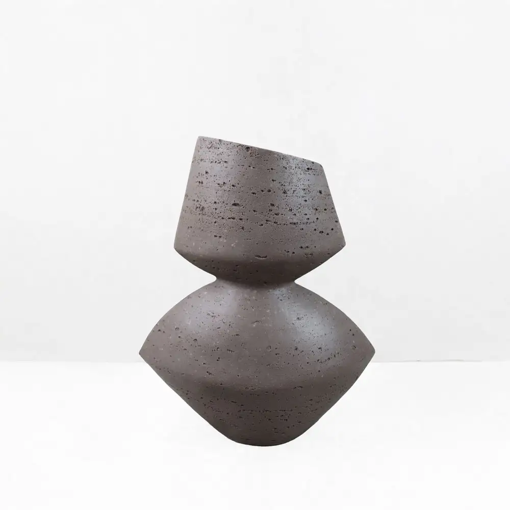 LIBERTA LOOMA II ΒΑΖΟ 28.5x15.5x34.5cm RESIN ΚΑΦΕ ΣΚΟΥΡΟ